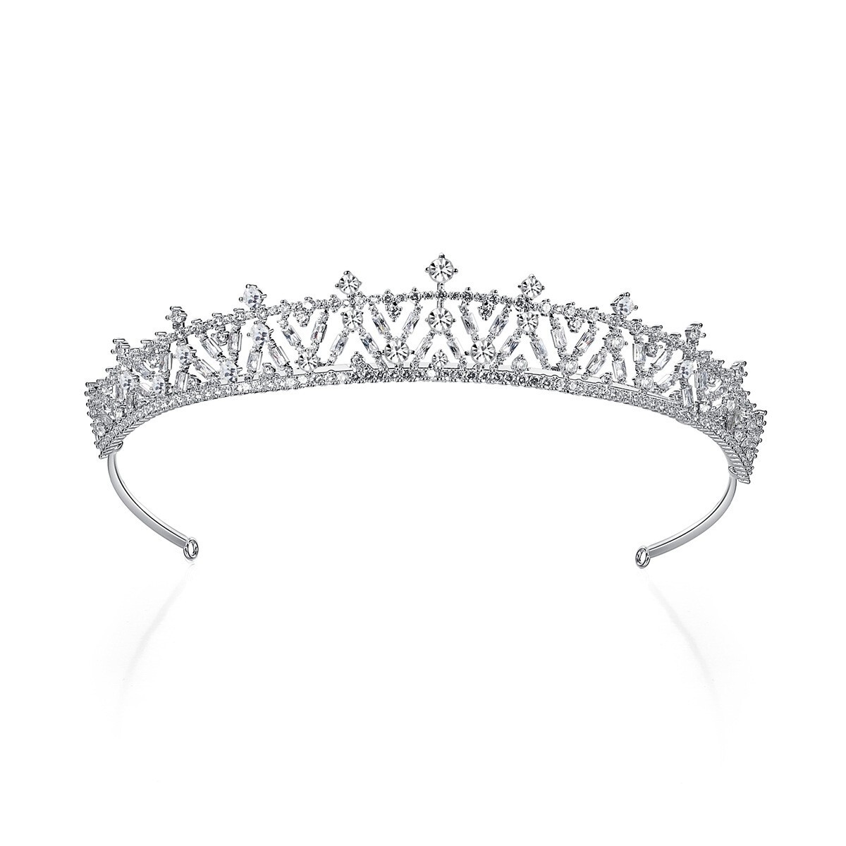 tiara7013 Silver Crystal Tiara Elegant Crown – Soho Style