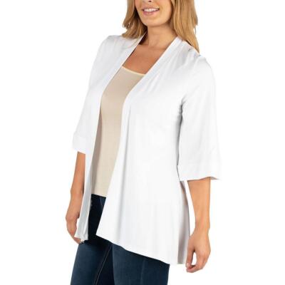 24seven Comfort Apparel Женский однотонный блейзер с открытой передней частью Plus BHFO 9139