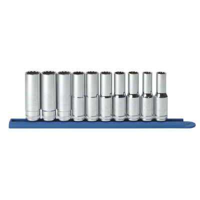 KDT Gearwrench 80712 GearWrench 10PC 1/2'' DR 12PT DEEP METRIC SOCKET SET