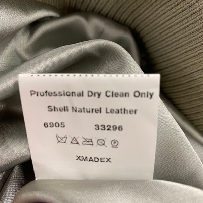 MACEOO MACEOO LEATHER QUILTED JACKET MEN'S SIZE L CREME