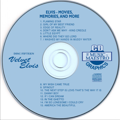 Karaoke CD+G ELVIS PRESLEY Disc #15 Music Maestro,I m So Lonesome I Could Cry