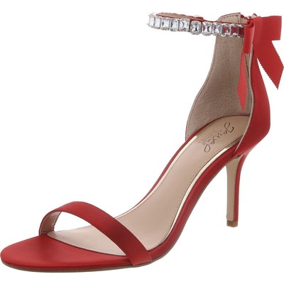 Женские туфли Jewel Badgley Mischka с красным бантом и ремешком на щиколотке 9 Medium (B,M) BHFO 9953
