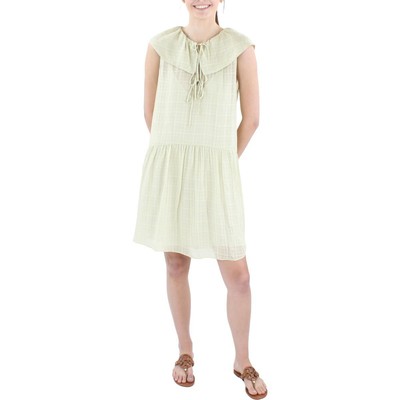 

Женское зеленое шелковое повседневное мини-платье в клетку Rebecca Taylor  BHFO 3547, Celery