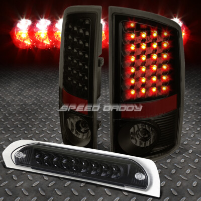 ДЫМЧАТЫЙ ЧЕРНЫЙ СВЕТОДИОДНЫЙ ЗАДНИЙ ТОРМОЗНОЙ ФОНАРЬ + ЧЕРНЫЙ ТРЕТИЙ ГРУЗОВОЙ ТОРМОЗНОЙ ФОНАРЬ ДЛЯ 02-05 RAM