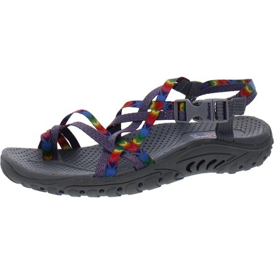 

Skechers Womens Reggae Bright Direction Серые сандалии с ремешками 8 Medium (B,M) 7461, Gray/multi
