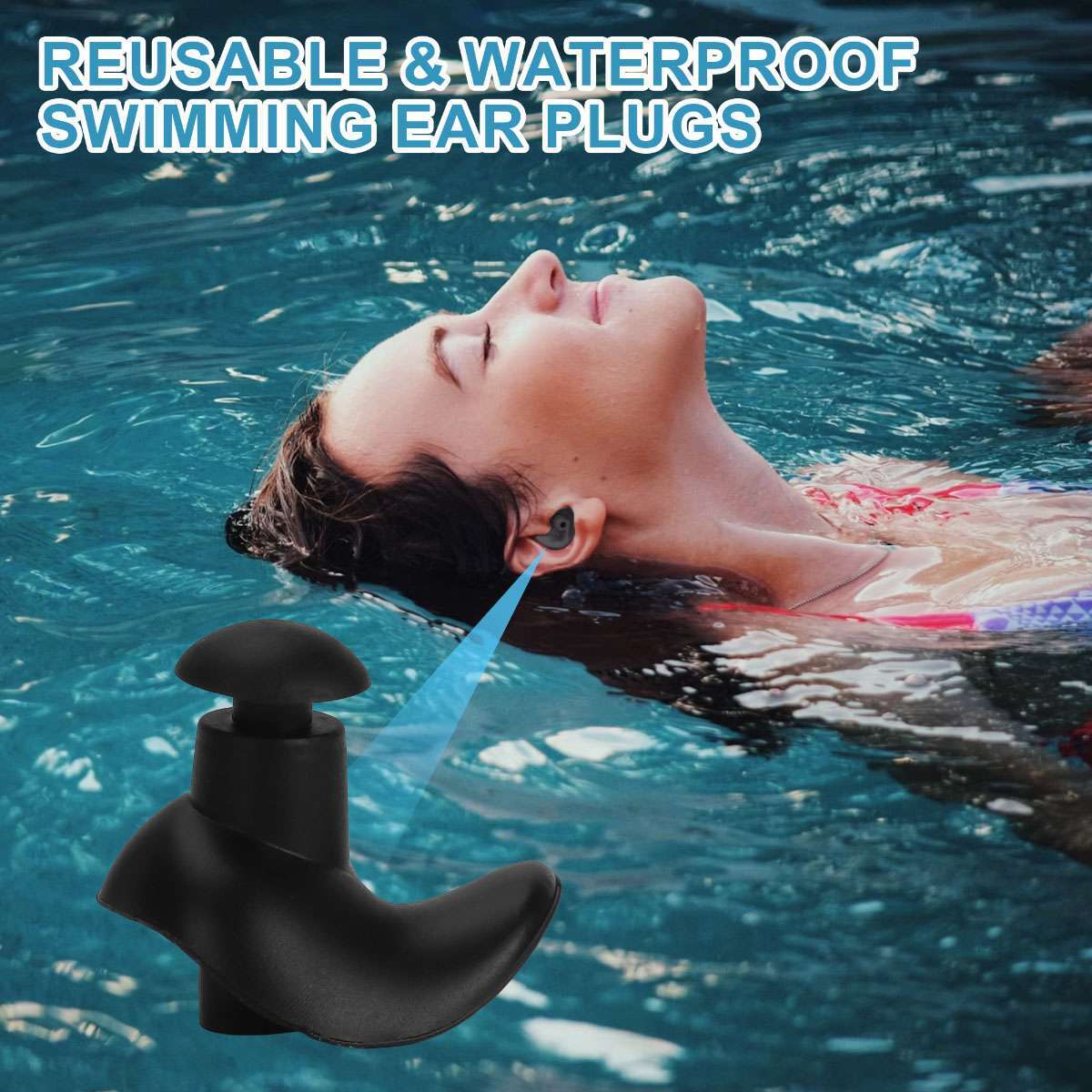 1/5/10Pairs Soft Silicone Swimming Surfing Ear Plugs Reusable Silicone w/Case