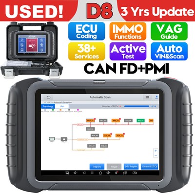 XTOOL D8 Used Diagnostic Tool All System Bidirectional Scanner E/CU Coding CANFD