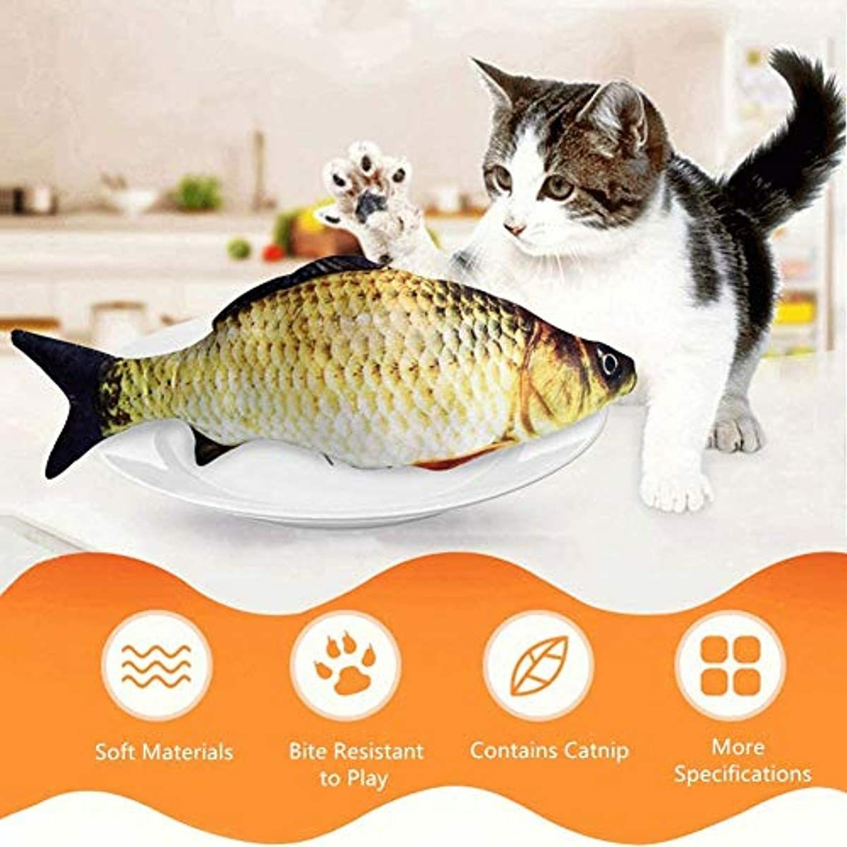 Ellolife Jouet Chat Jouets Poisson Electronique Simulation Realiste Jouet Pou Ebay