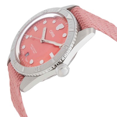 Pre-owned Oris Divers Sixty-five Automatic Pink Dial Unisex Watch 01 733 7771 4058-07