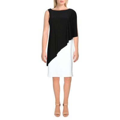 

Женское многослойное вечернее мини-платье Lauren Ralph Lauren с цветными блоками BHFO 7454, Black/white