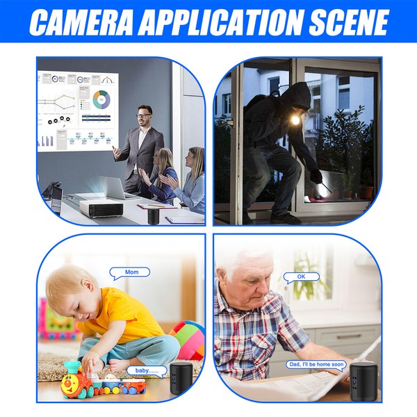 WIFI 1080P PTZ 180° HD Spy Hidden Camera Bluetooth Speakers Video Recorder Cam - Image 24