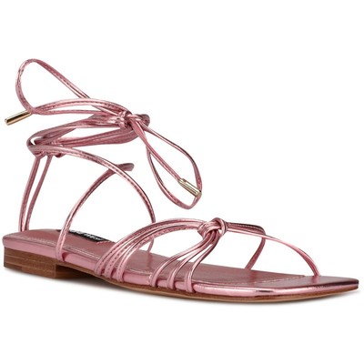 Женские сандалии-гладиаторы Nine West Minus 3 розового цвета, размер 11, средний (B, M), BHFO 5642