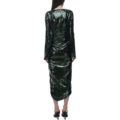 Pre-owned Simkhai Womens Emersyn Sequined Long Evening Wrap Dress Gown Bhfo 4011 In Green