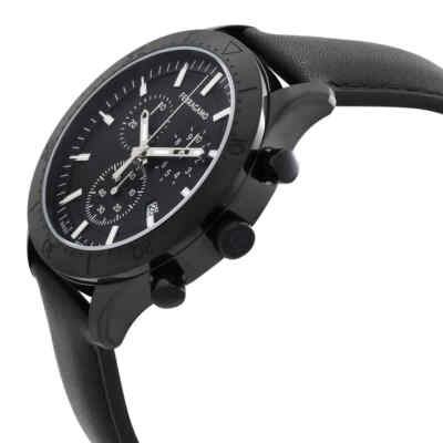 Pre-owned Ferragamo Gent Chrono Chronograph Quartz Black Dial Watch Sfu400223