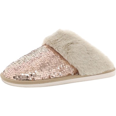 BCBGeneration Womens Tan Faux Fur Lined Slide Slippers 7 Medium (B,M) BHFO 5224