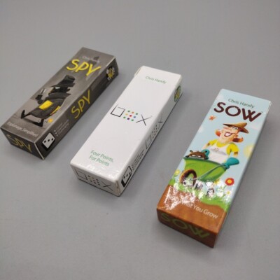 Perplext Boardgame Chris Handy Lot Of 3 Spy, Sow & Box Pack O Game Board Games