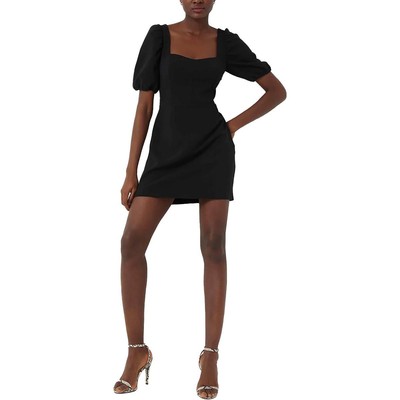 Женское облегающее мини-платье French Connection Womens Whisper черного цвета с вырезом лодочкой 4 BHFO 0755