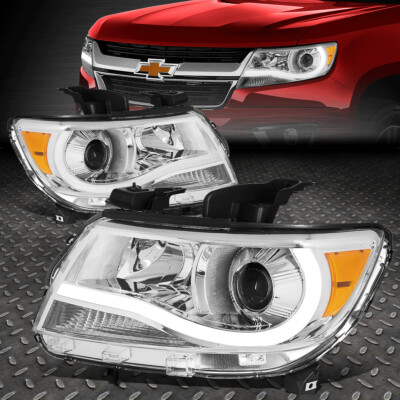 [СВЕТОДИОДНАЯ ПАНЕЛЬ DRL] ДЛЯ 15-23 ЛАМП ПРОЕКТОРА CHEVY COLORADO CHROME/AMBER