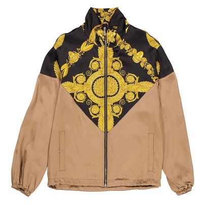 Pre-owned Versace Men's Baroque Print Technical Track Jacket In Multicolor