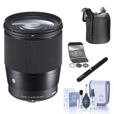 Sigma 16mm f/1.4 DC DN Contemporary Lens for Sony E with Hoya 67mm Filter Kit II