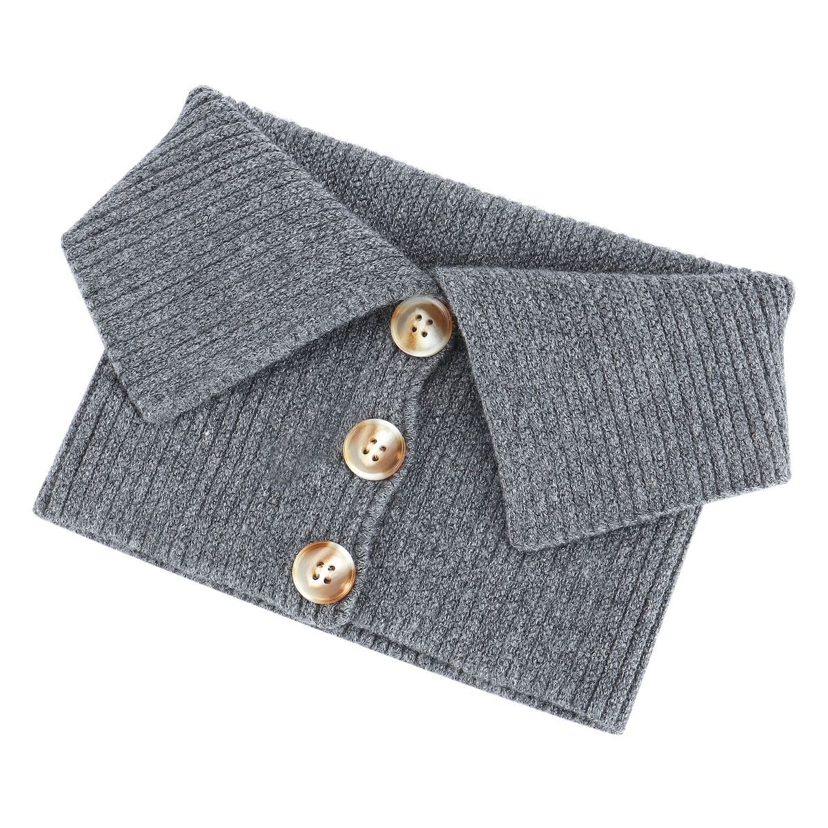Womens Buttons Knit Turtleneck Collar Warmer Cover Scarf Faux Fake Collar LAVA