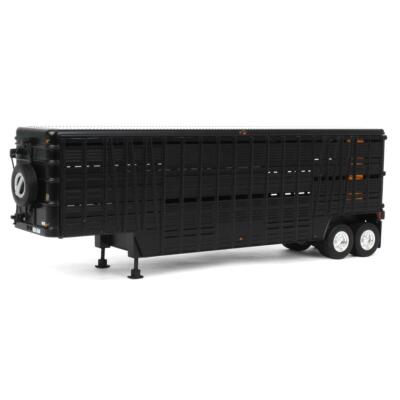 1/64 Black Wilson Tandem-Axle 40ft Vintage Livestock Trailer Diecast 10008
