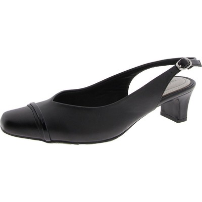 Easy Street Womens Black Faux Leather Slingbacks Shoes 7 Medium (B,M) BHFO 7311