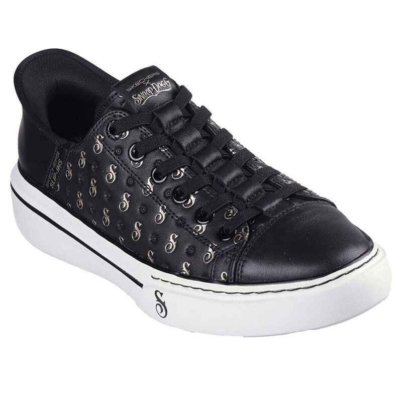 Skechers Hommes Snoop One Dogg S-Print Noir/Or Basse Sneaker Chaussures (Bkgd)