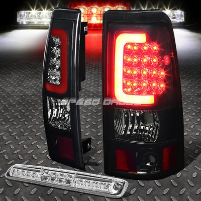 ХРОМИРОВАННЫЙ КОРПУС ДЫМЧАТОГО 3D СВЕТОДИОДНОГО ЗАДНЕГО ФОНАРЯ + 3-Й ЦЕНТРАЛЬНЫЙ СТОП-СИГНАЛ ДЛЯ 03-07 SILVERADO