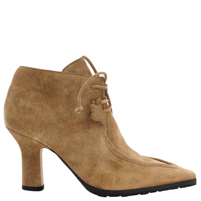 Pre-owned Burberry Ladies 60mm Storm Suede Lace-up Booties
