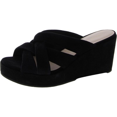 Женские черные замшевые босоножки-горки с круглым носком Pelle Moda 7 Medium (B,M) BHFO 2183