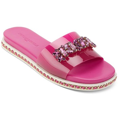 

Женские розовые шлепанцы Karl Lagerfeld Paris Bijou Pink 8 Medium (B,M) BHFO 8013, Orchid vinyl/nap pu