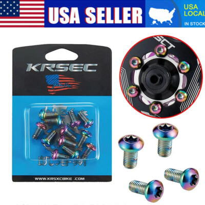 KRSEC 12PCS/Boxed M5x10mm MTB/Road Bike T25 Disc Brake Rotor Bolts Bicycle Parts