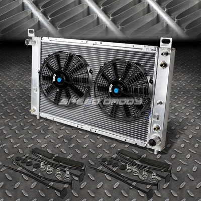 2-РЯДНЫЙ АЛЮМИНИЕВЫЙ РАДИАТОР + КОМПЛЕКТ ИЗ 2-Х ВЕНТИЛЯТОРОВ НА 12 ВЕНТИЛЯТОРОВ ДЛЯ 99-07 YUKON/SIERRA/TAHOE/ESCALADE V8