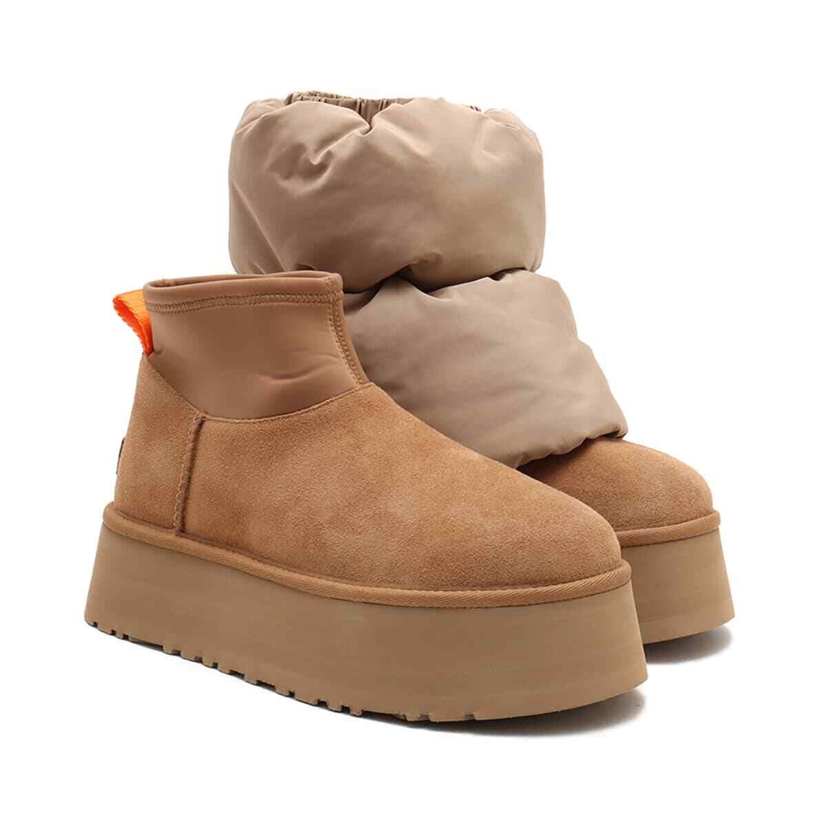 Pre-owned Ugg 1158275-ahs  Women's Classic Mini Dipper Puffer Amphora Chestnut (women's) In Brown