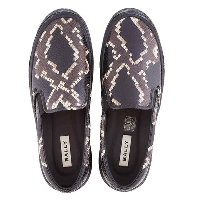 Pre-owned Bally Leory-p Snakeskin-effect Sneakers In Multicolor
