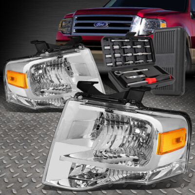 ДЛЯ 07-14 EXPEDITION ХРОМИРОВАННЫЙ КОРПУС ЯНТАРНЫХ УГЛОВЫХ ФАР ГОЛОВНОГО СВЕТА + НАБОР ИНСТРУМЕНТОВ