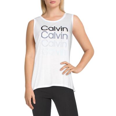 

Белая майка для бега Calvin Klein Performance Womens Athletic  BHFO 6336, Белый