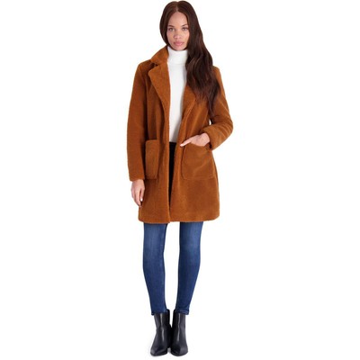 

Женская коричневая шуба из искусственного меха с отворотом French Connection  BHFO 2095, Cognac