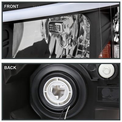 Fits 2007-2013 Chevy Silverado 1500 2500HD 3500HD LED Strip Headlights Black