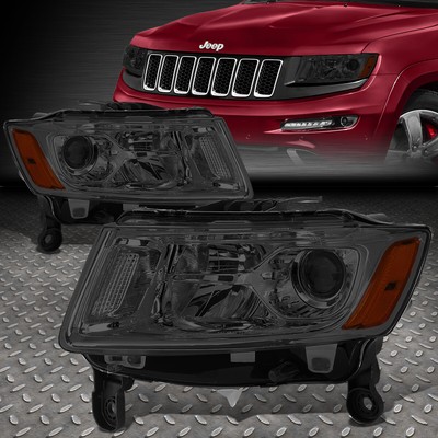 ДЛЯ 14-16 JEEP GRAND CHEROKEE ДЫМЧАТЫЙ КОРПУС ЯНТАРНАЯ БОКОВАЯ ФАРА ПРОЕКТОРА/ЛАМПА НАКАЛИВАНИЯ