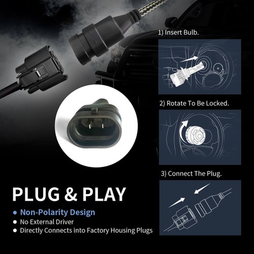 LASFIT 9005 LED Bulbs Headlight High or Low beam Conversion Kit Bright Plug&Play