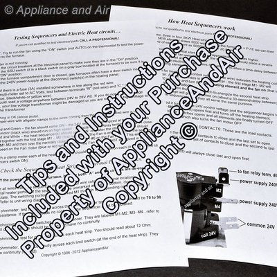 4 Pole Electric Furnace Heat Sequencer Goodman Intertherm Miller Nordyne + Instr