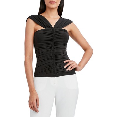 

BCBGMAXAZRIA Женская вязаная рубашка с рюшами на бретелях Cami BHFO 8635, Черный