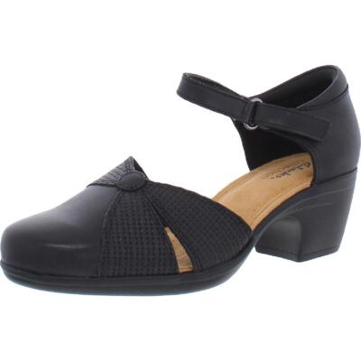 

Черные кожаные туфли Clarks Emily Rae с ремешком на щиколотке, ширина 8 (C, D, W) BHFO 7665, Black leather