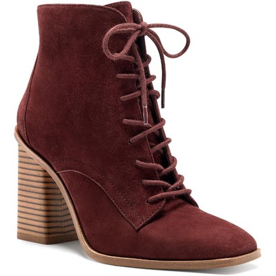 

Женские красные замшевые ботильоны Vince Camuto Dreveri, размер 6, средний (B,M) BHFO 4472, Rich russet high suede, Dreveri