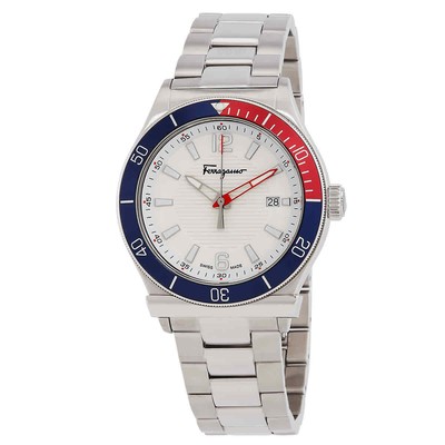 Pre-owned Ferragamo 1898 Sport Quartz White Dial Men's Watch Sfyk00520