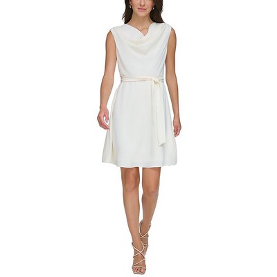 Женское вечернее мини-платье с драпировкой цвета слоновой кости DKNY 2 BHFO 9725