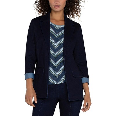 Liverpool Los Angeles Womens Blue Stretch Office Open-Front Blazer M BHFO 7250
