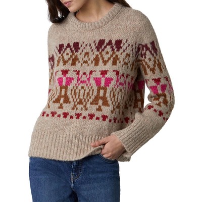 Женский коричневый свитер с круглым вырезом и принтом VELVET BY GRAHAM & SPENCER, M BHFO 1251